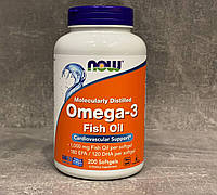 Омега3 Рибячий жир Now Foods Omega 3 Омега 3 200капсул