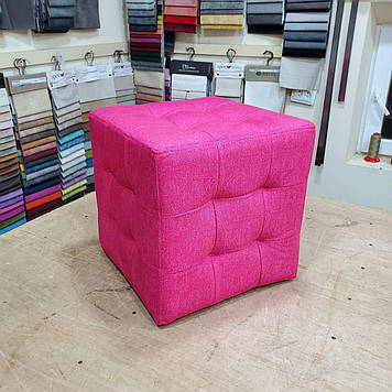 Пуфик Пуф для дому квадратний м'який рожевий Меблі пуф куб з мікровелюру Пуф-кубик Sofpair