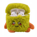 Хутровий чохол для навушників AirPods 1/2 Fluffy Monster Case зелений, фото 4