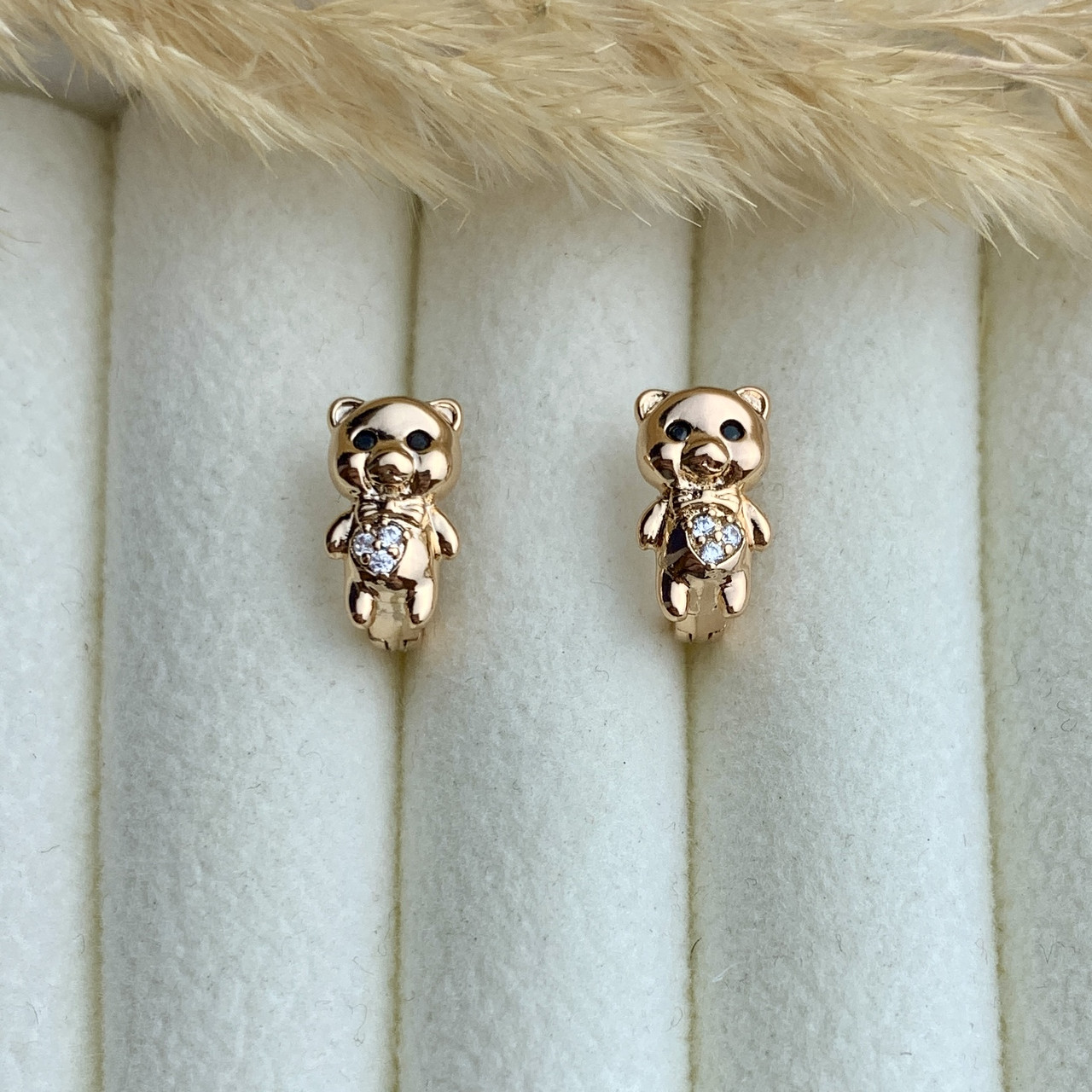 Сережки детские Xuping Jewelry мишки из медицинского золота (АРТ. №1572) - фото 4 - id-p2073941504