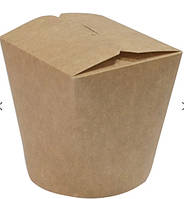 011957 Коробка бумажная для лапши (Паста Бокс) 750мл, Крафт/Белая Ø=95мм, h=95мм (50шт/уп,500шт/ящ)