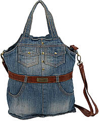 Жіноча джинсова сумка у формі сарафана Fashion jeans bag синя