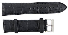 Шкіряний ремінець для годинника під крокодила Mykhail Ikhtyar Ш22 мм чорний