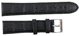 Шкіряний ремінець для годинника під рептилію Mykhail Ikhtyar Ш20 мм чорний
