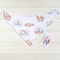 Слинявчик-бандана непромокальний фланелевий "Сплячі звірята"