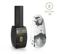 Гель лак Аква капли AQUA DROPS Milano 8 ml №16 тёмный чёрный акварельный лак на спиртовой основе