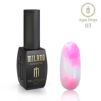 Гель лак Аква краплі AQUA DROPS Milano 8 ml №3 ніжно рожевий акварельний лак на спиртовій основі