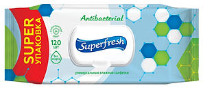 Superfresh Серветка волога 120шт.з клапаном Антибактеріал (12шт/ящ)