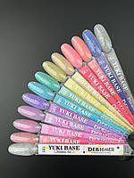 Кольорове базове покриття Yuki base Дизайнер із пластівцями Юкі для нігтів, 9 мл.