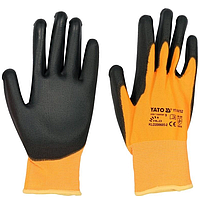 Перчатки рабочие полиуретановые желто-черные 9" YATO ( ) YT-74752-YATO