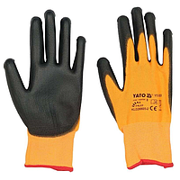 Перчатки рабочие полиуретановые желто-черные 8" YATO ( ) YT-74751-YATO
