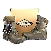Зимние трекинговые кожаные берцы Scooter -15°C на мембране GORE-TEX зимние ботинки Dark Olive размер 43