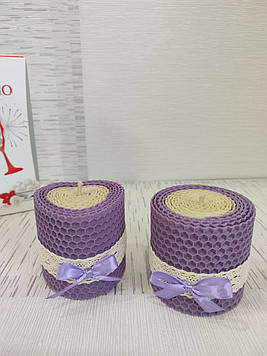 Набір еко свічок із вощини у формі серця, 2шт./набір