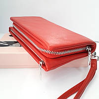 Гаманець — візитниця жіноча Червоний колір із безліччю відділень 19 × 9 см