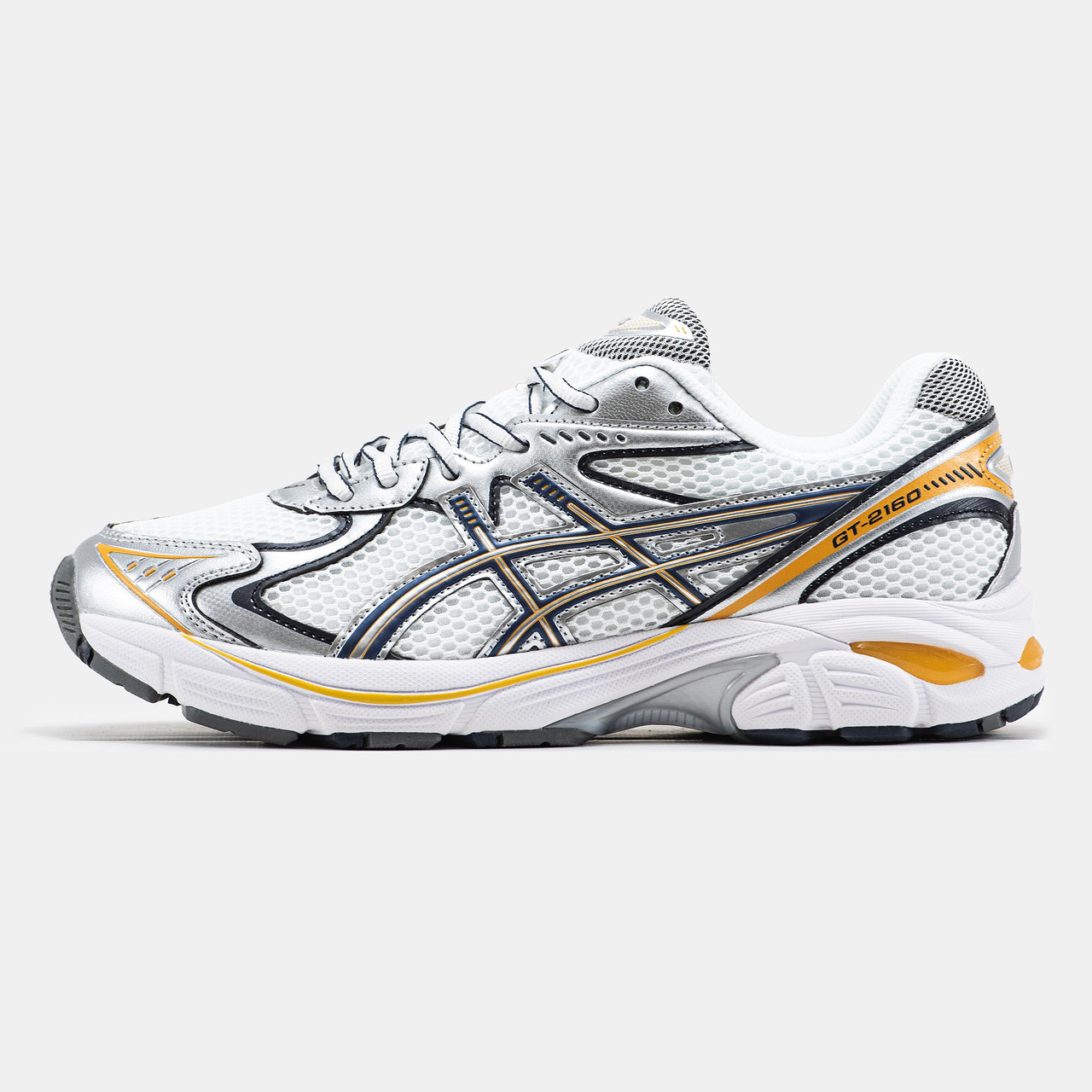 Жіночі кросівки Asics GT-2160 White Silver Orange, білі шкіряні кросівки асікс гт 2160, фото 1