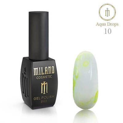 Гель лак Аква краплі AQUA DROPS Milano 8 ml №10 жовтий акварельний лак на спиртовій основі