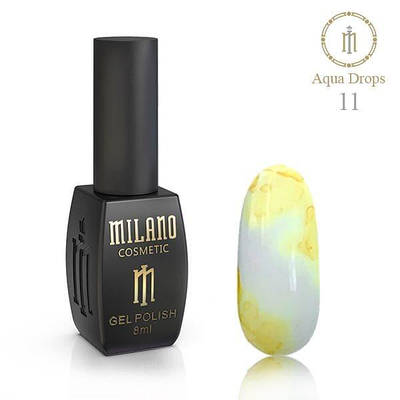 Гель лак Аква краплі AQUA DROPS Milano 8 ml №11 жовтий жовток акварельний лак на спиртовій основі