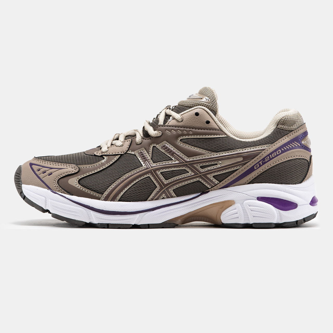 Чоловічі кросівки Asics GT-2160 Brown Purple White, коричневі шкіряні кросівки асікс гт 2160, фото 1
