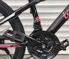 Велосипед гірський TopRider 611 24" рама 14 обладнання Shimano Рожевий, фото 2