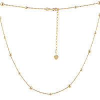 Женское колье золотое с шариками без камней стильное ожерелье из золота цепочка украшена бусинами 40-45 см