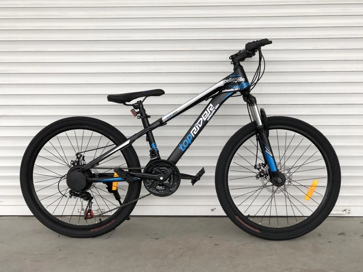 Велосипед гірський TopRider 611 24" рама 14 обладнання Shimano Синій