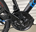 Велосипед гірський TopRider 611 24" рама 14 обладнання Shimano Синій, фото 2