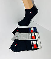 Демісезонні шкарпетки 12 пар спортивні з бавовни укорочені Tommy Hilfiger Туреччина розмір 36-40 темний мікс