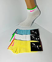 Демісезонні шкарпетки 12 пар з тенисной гумкою бавовна укорочені Nike Туреччина розмір 36-40 мікс