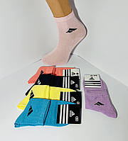 Носки спортивные 12 пар демисезонные хлопок Adidas Турция средние размер 36-40 Турция ассорти