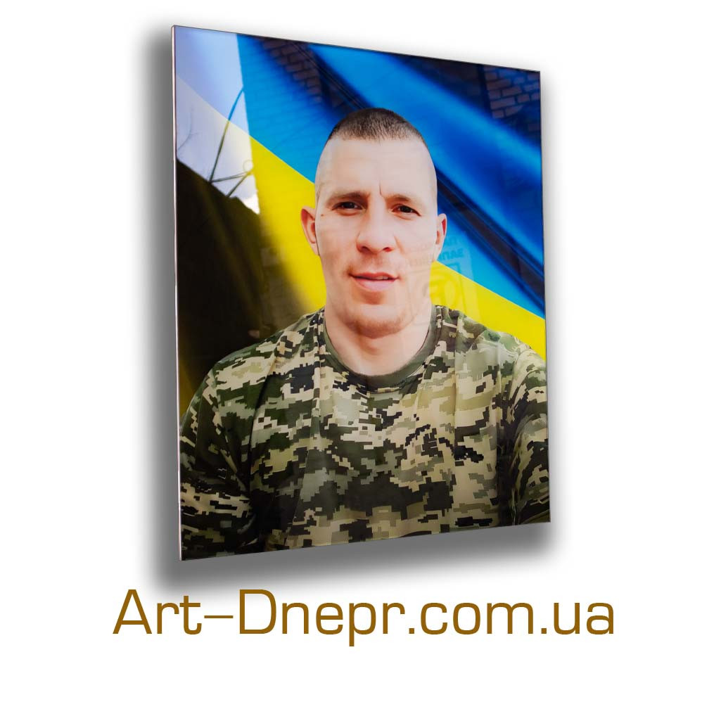 Табличка зі скла на пам'ятник, прямокутник 240х300х12 мм