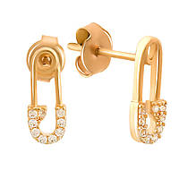 Модные золотые сережки гвоздики пусеты булавки с фианитами женские серьги из золота на каждый день