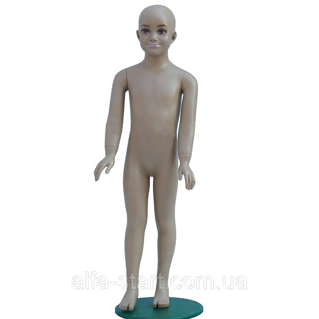 Дитячий манекен тілесного кольору з макіяжем на повний зріст