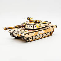 Дерев'яний конструктор Танк Абрамс М1 Пісочний камуфляж