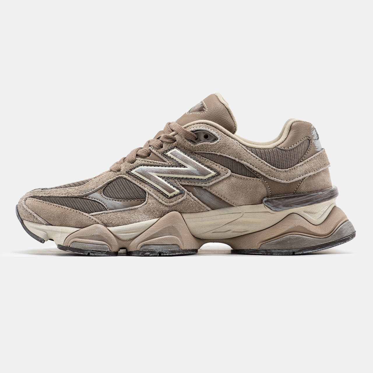 Чоловічі / жіночі кросівки New Balance 9060 Beige Brown, коричневі замшеві кросівки нью беланс 9060 ню беленс, NB 9060 нб, фото 1