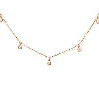 Нежное золотое колье с камнями подвесками фианитами из золота ожерелье цепочка якорного плетения 40-45 см