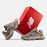Чоловічі / жіночі кросівки New Balance 9060 Beige Brown, коричневі замшеві кросівки нью беланс 9060 ню беленс, NB 9060 нб, фото 4