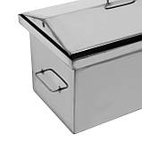 Коптильня Metal-Best Мала нержавійка + термометр | 1,5 мм | 450х250х250 мм | жаростійка, фото 5