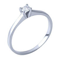 Лаконичное золотое кольцо с натуральными бриллиантом женское кольцо солитер из белого золота с одним камнем