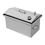 Коптильня Metal-Best Мала нержавійка + термометр | 1,5 мм | 450х250х250 мм | жаростійка, фото 2