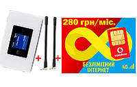 4G Wi-Fi модем/роутер ZTE MF920 з активним монітором+2антени 4dB+Подарунок-Безлімітний пакет інтернет Водафон