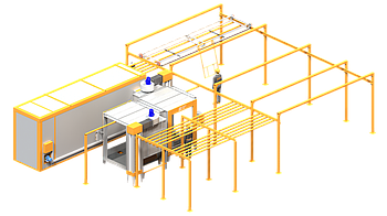 Лінія порошкового фарбування Рyramid - 2.6 для габаритів цеху: 15м х 11.5м