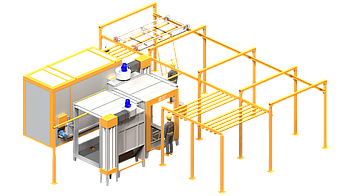 Лінія порошкового фарбування Рyramid - 2.3 для габаритів цеху: 10.785м х 11м