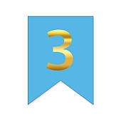 Букви на прапорці для будь яких написів "З" золото на голубому