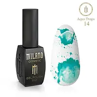 Гель лак Аква капли AQUA DROPS Milano 8 ml №15 зелёный акварельный лак на спиртовой основе