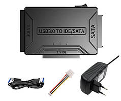 Адаптер для жорсткого диску SSD/HDD 3 в 1 TISHRIC 8764 SATA-USB IDE