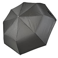 Женский однотонный зонт полуавтомат от TNEBEST с серебристым покрытием изнутри серый 0614-2
