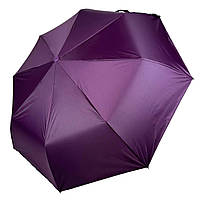 Женский однотонный зонт полуавтомат от TNEBEST с серебристым покрытием изнутри фиолетовый 0614-4