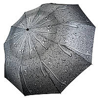 Женский зонт полуавтомат "Капли дождя" от S&L на 10 спиц черная ручка 01605Р-5