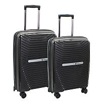 🖤Комплект валіз 2 шт, на 4 колесах, зручна ручка, дорожні, високої якості, Чорні
