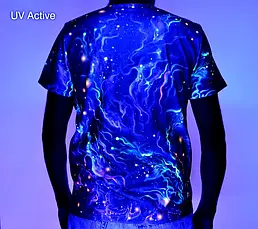 Футболка унісекс молодіжна яскрава флуоресцентна авторська з принтом Psy blacklight UV active «Медуза», фото 5